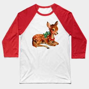 Vintage Christmas Cute Reindeer Baseball T-Shirt